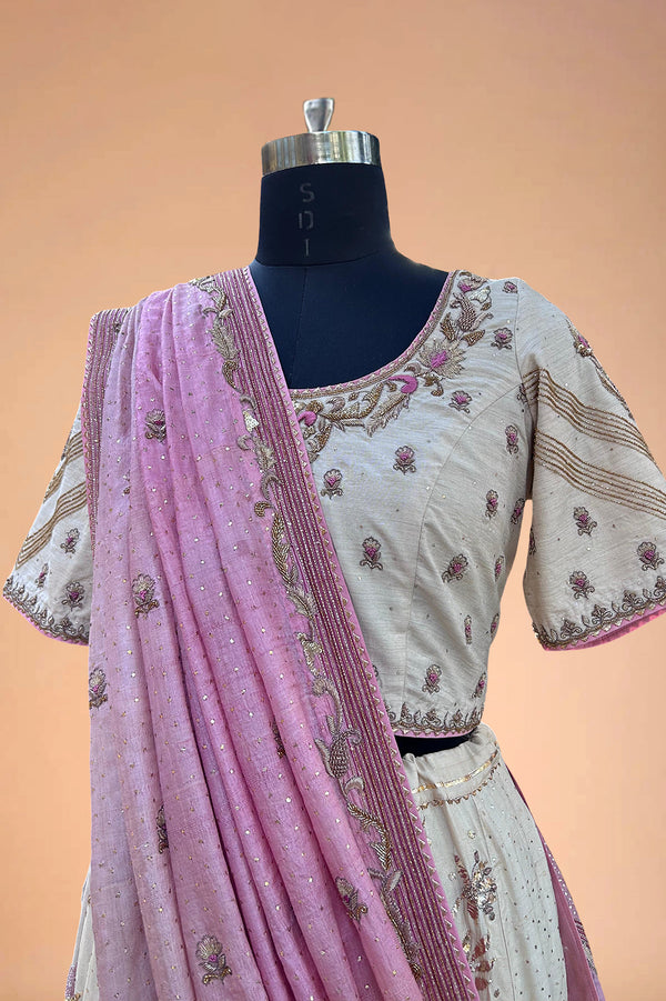 Sitara Baagh Handcrafted Tussar Silk Lehenga Set – Subtle Gold Embellishments