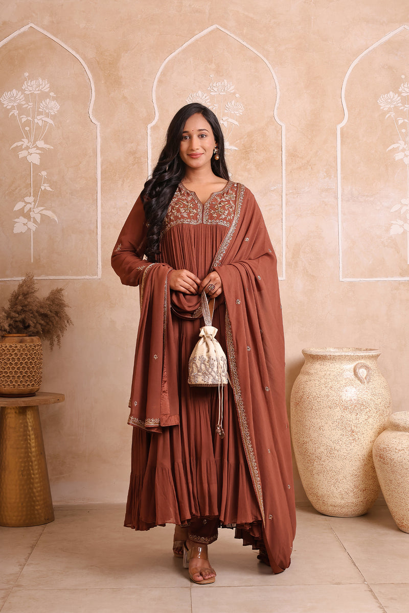 Mehru Noor - Anarkali Kurta Set | Vintage Zardosi Elegance