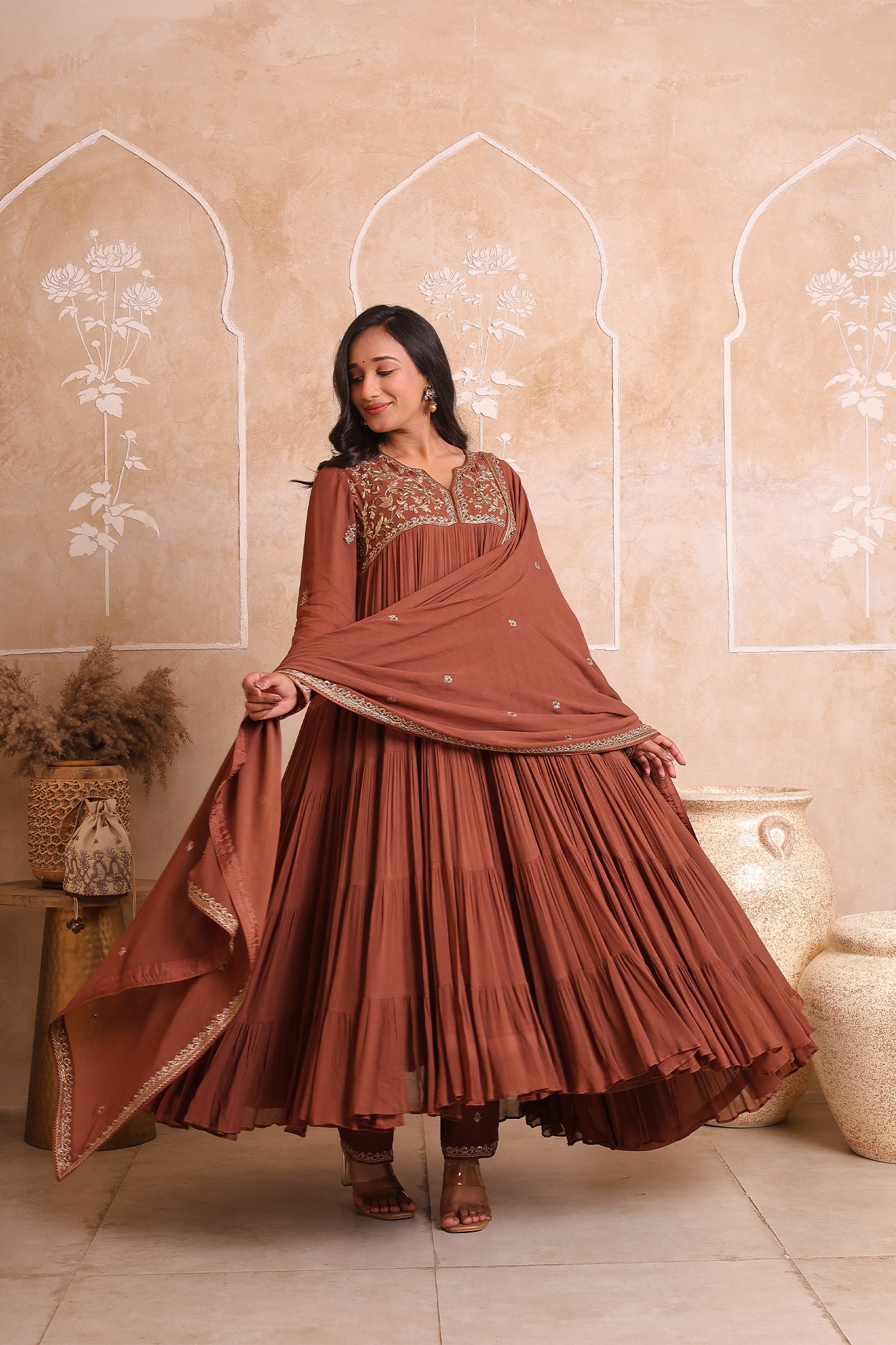 Mehru Noor - Anarkali Kurta Set | Vintage Zardosi Elegance