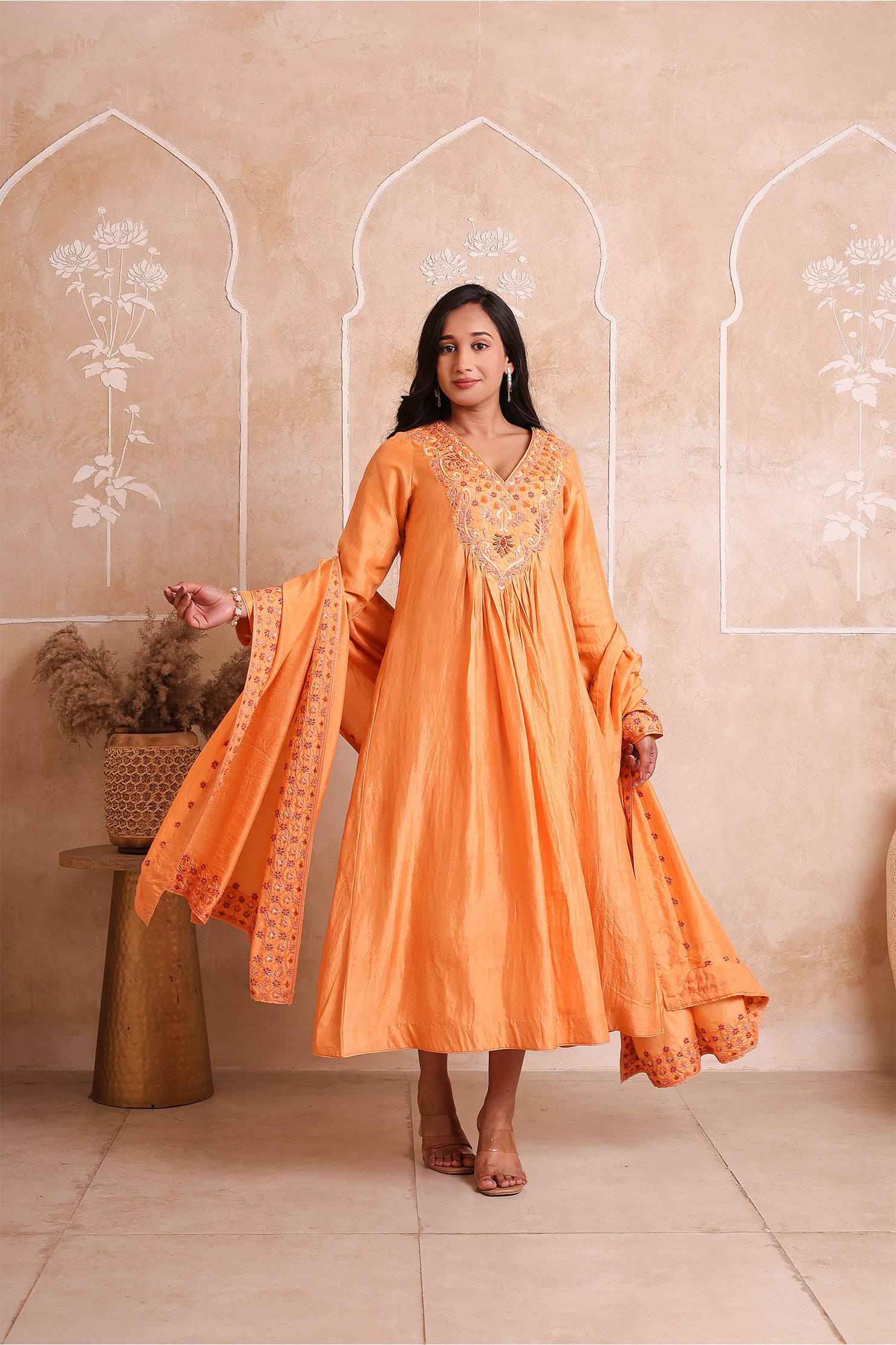Ujalaa - Mulberry Silk Anarkali Kurta Set | Modern Resham & Zardosi Craft