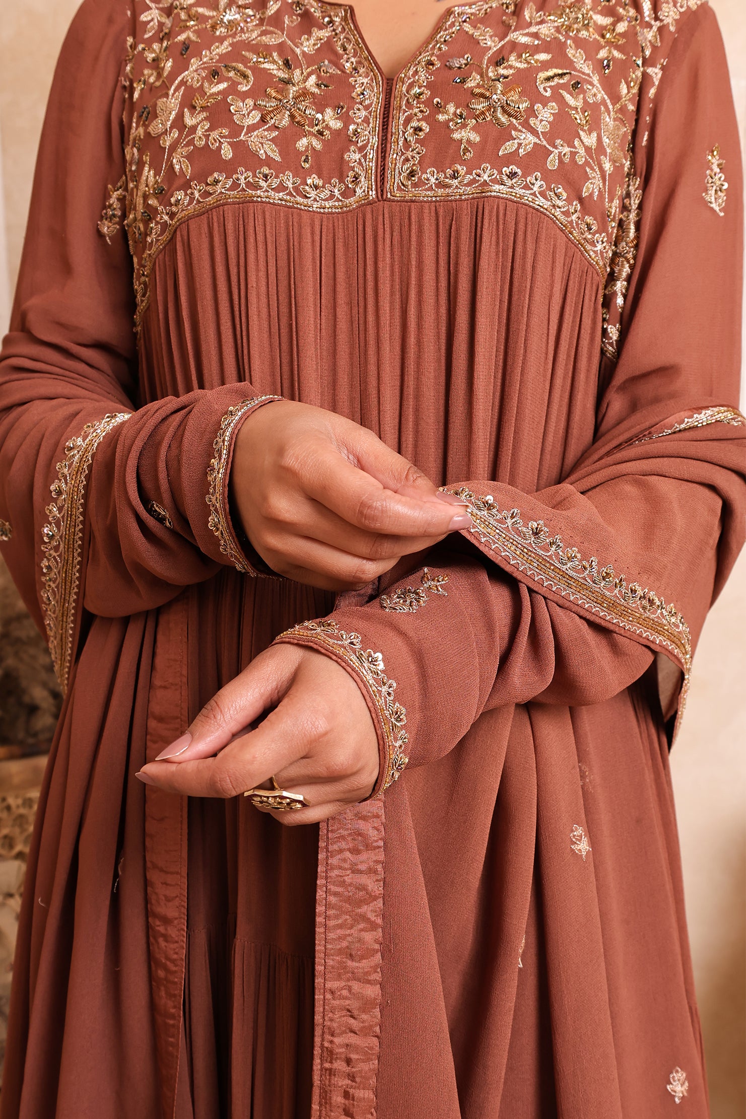 Mehru Noor - Anarkali Kurta Set | Vintage Zardosi Elegance