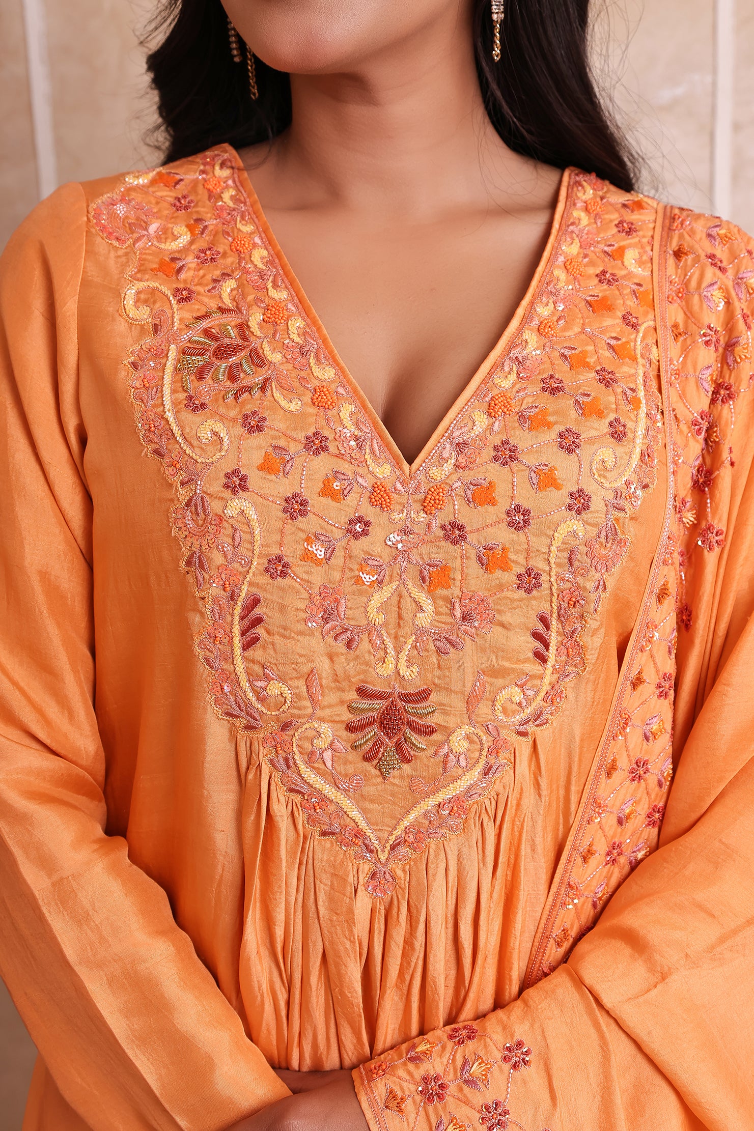 Ujalaa - Mulberry Silk Anarkali Kurta Set | Modern Resham & Zardosi Craft