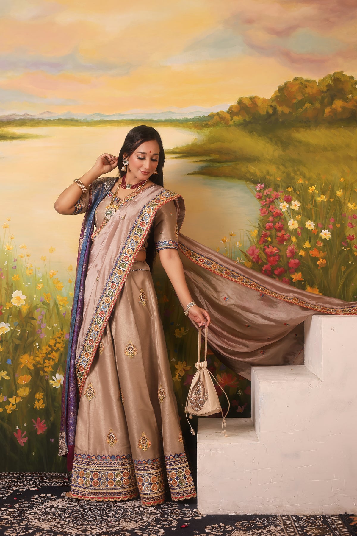 Purani Gota Raani - Glass Organza Ensemble | Vintage Gota & Appliqué Craft