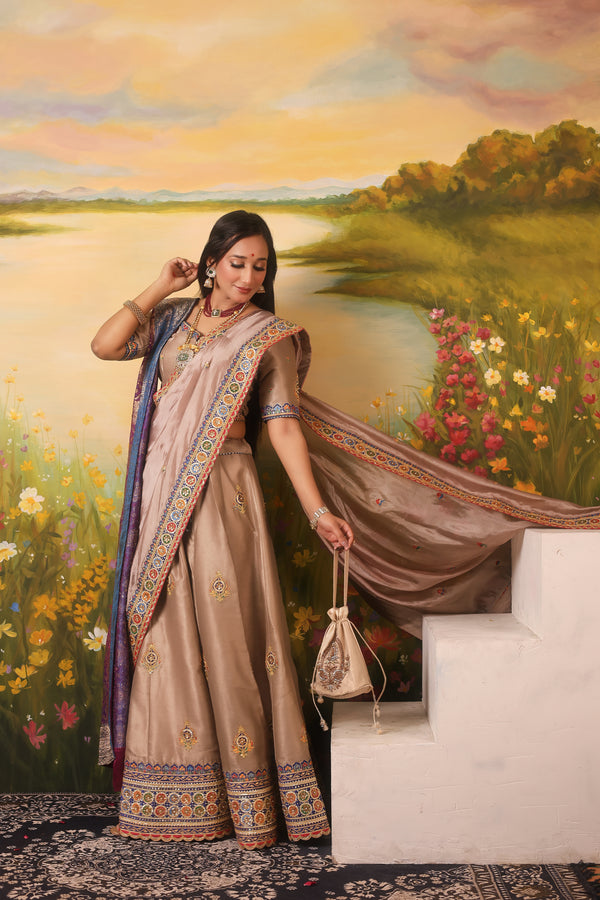 Purani Gota Raani - Glass Organza Ensemble | Vintage Gota & Appliqué Craft