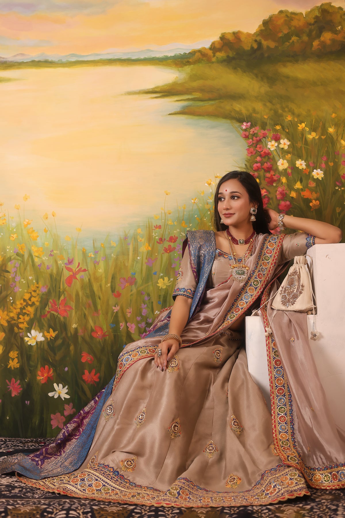 Purani Gota Raani - Glass Organza Ensemble | Vintage Gota & Appliqué Craft