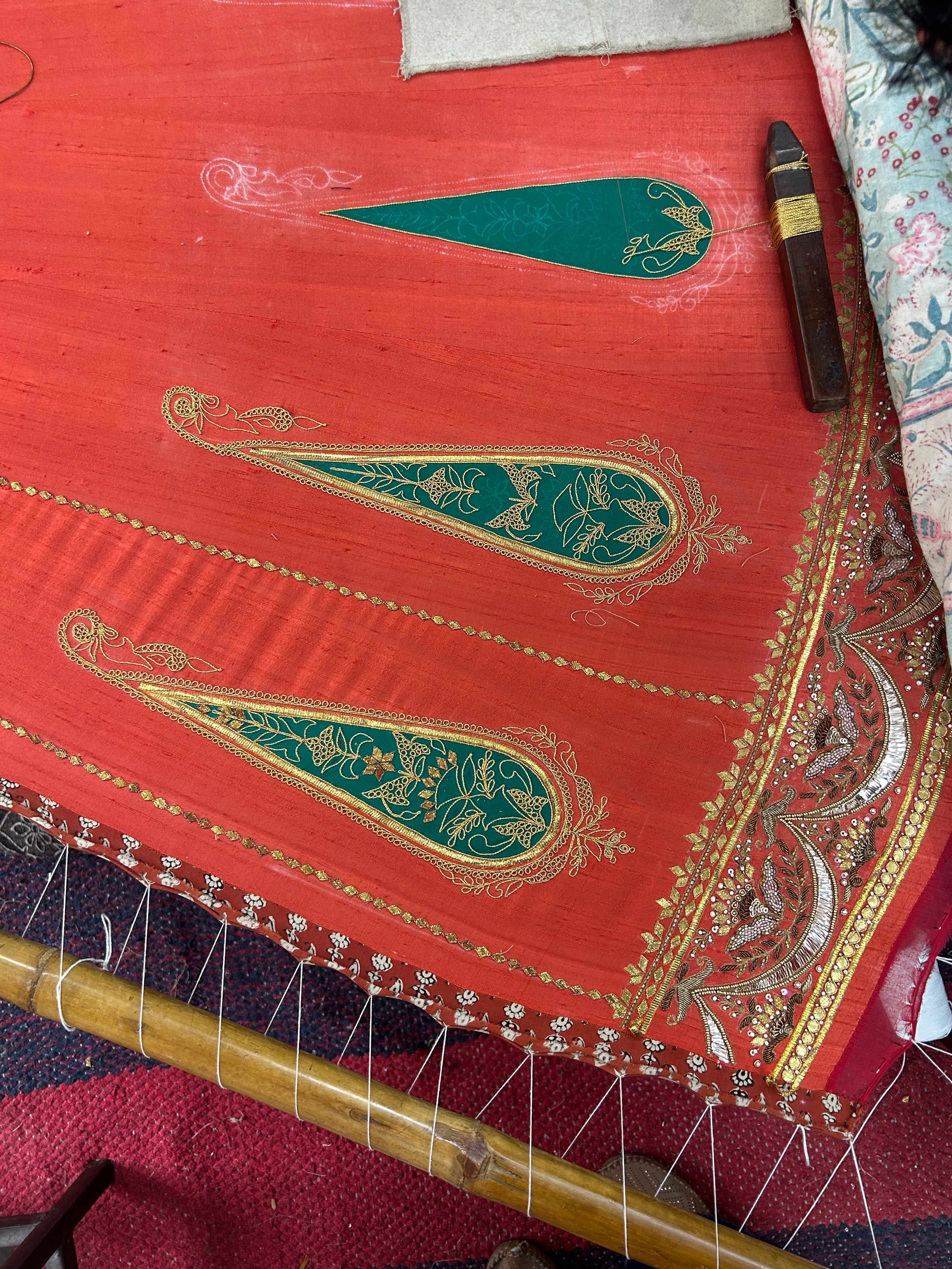 Noor-e-Narangi – Handcrafted Raw Silk Bridal Lehenga Set