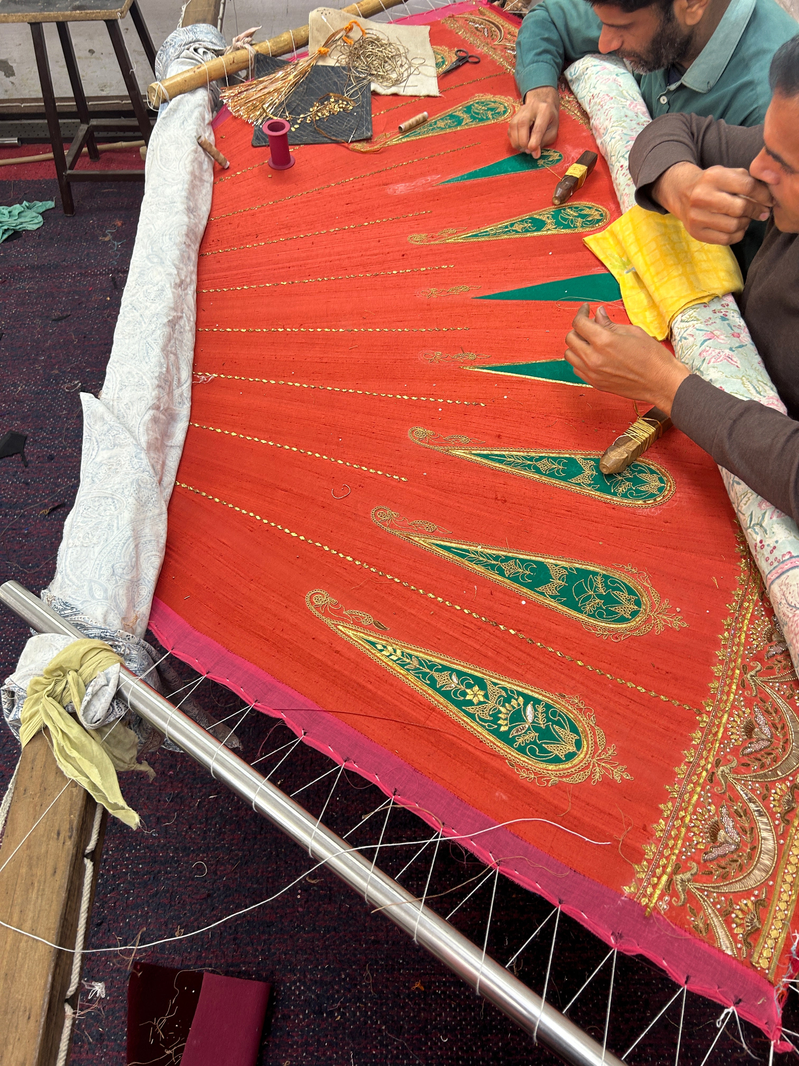 Noor-e-Narangi – Handcrafted Raw Silk Bridal Lehenga Set