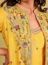 Basant Noor – Mulberry Silk Lehenga Kurti Set with Embroidered Jacket