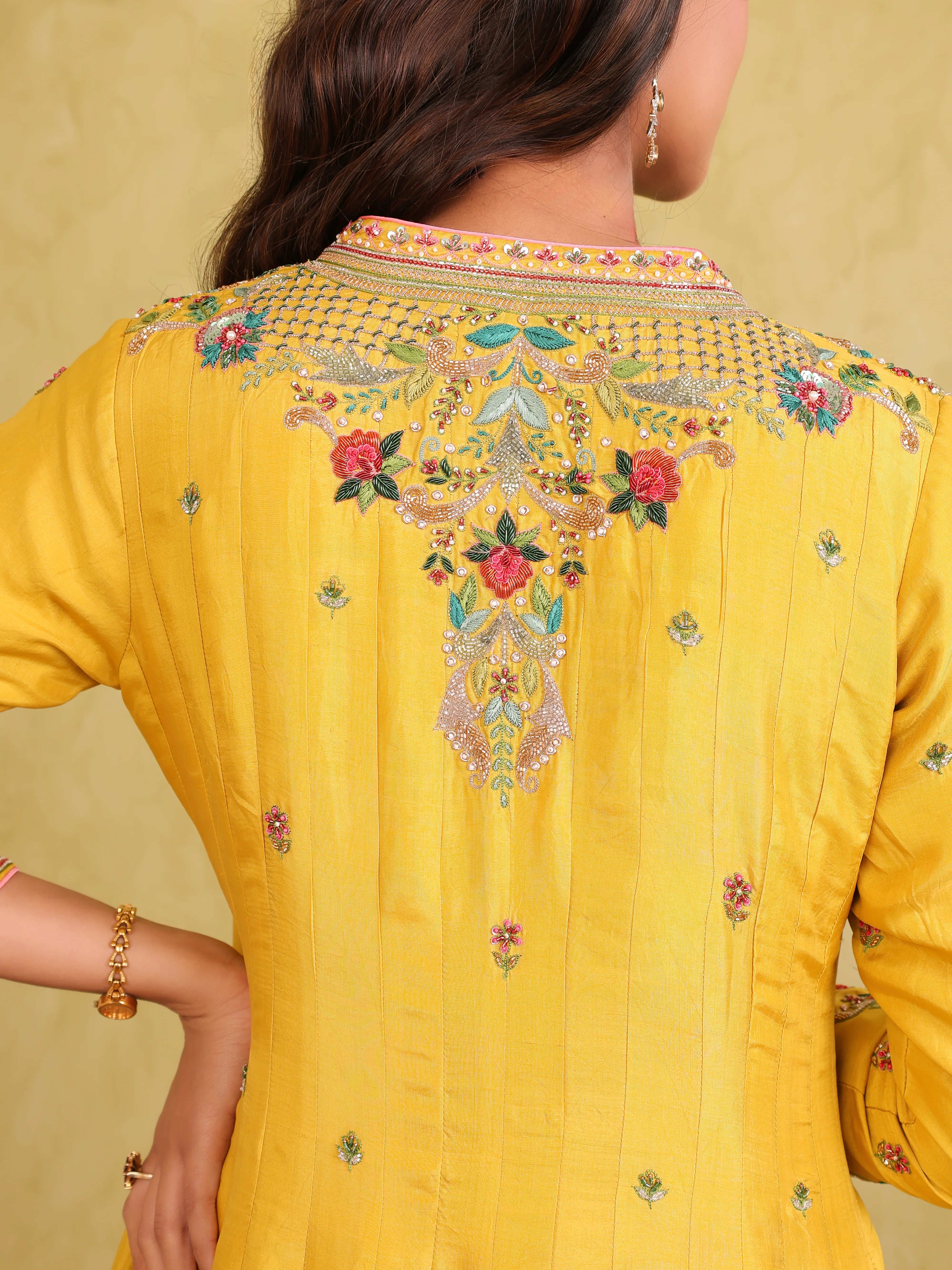 Basant Noor – Mulberry Silk Lehenga Kurti Set with Embroidered Jacket
