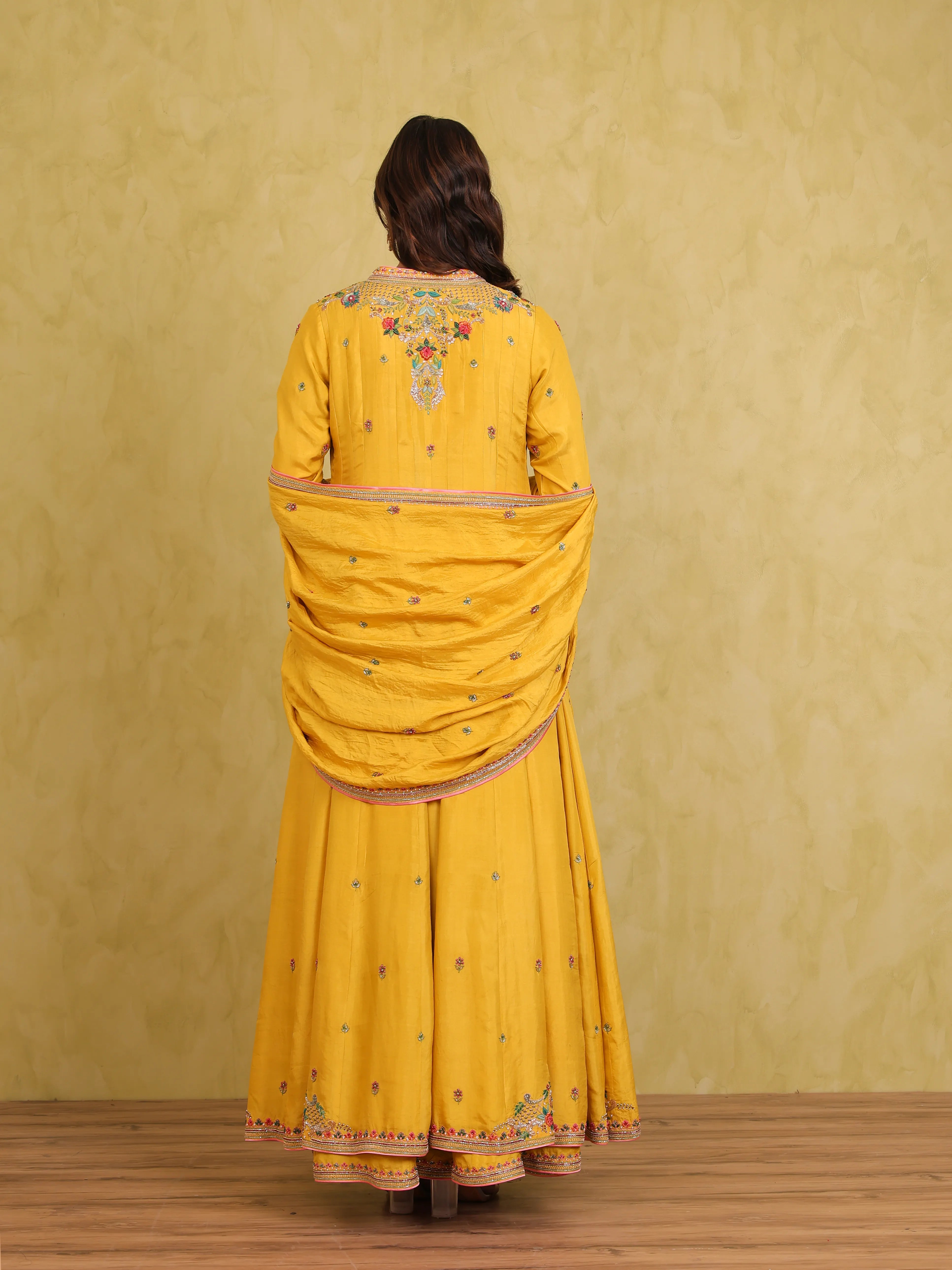 Basant Noor – Mulberry Silk Lehenga Kurti Set with Embroidered Jacket