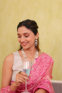Noor-e-AmbiyaNoor-e-Ambiya – Handcrafted Silk Tissue Organza Embroidered Saree