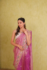 Gulbahaar – Handcrafted Silk Tissue Organza Saree