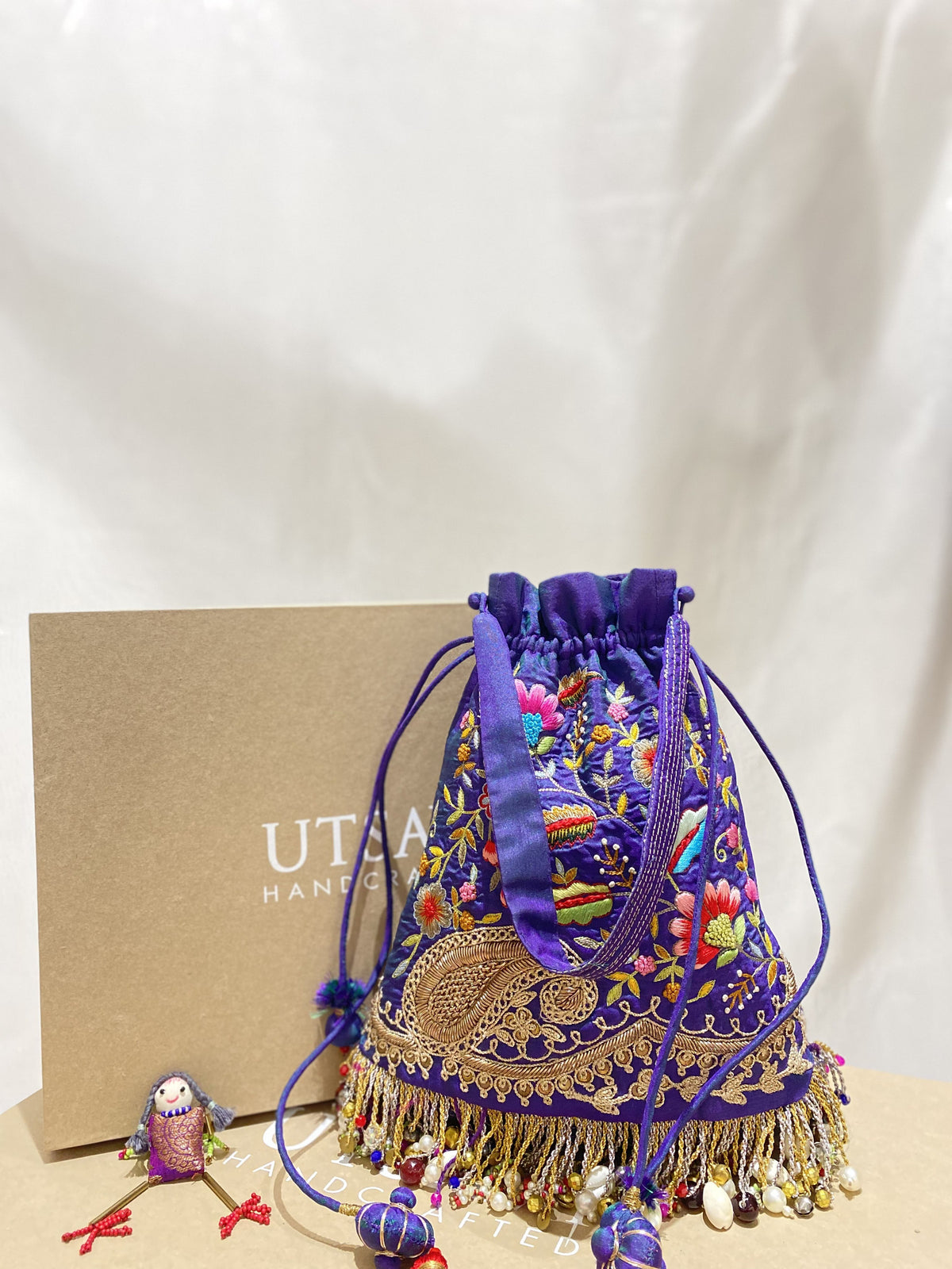 Afsana handcrafted embroidered potli bag, product photograph 1