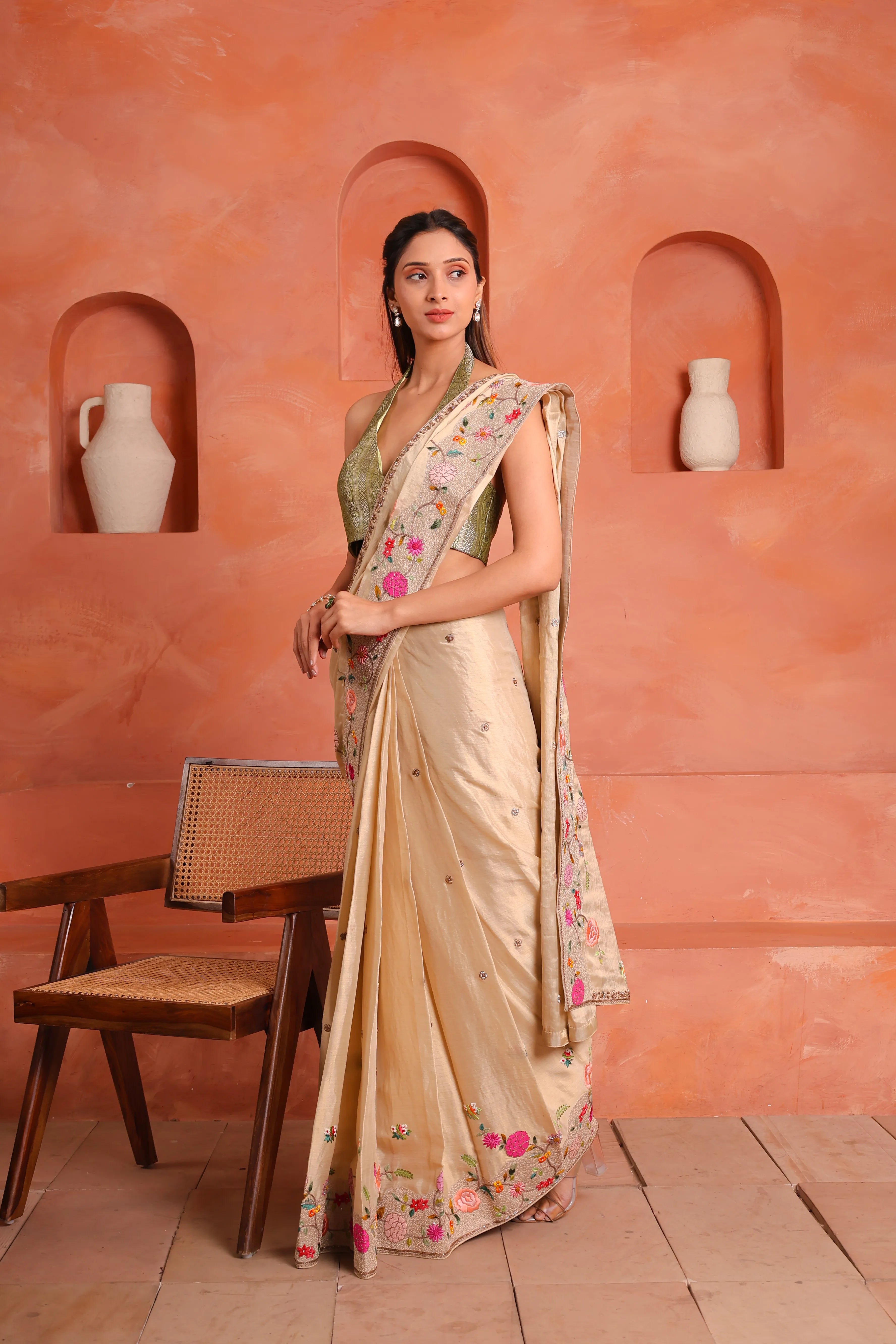Sugga Gulshan – Luxury Handcrafted Silk Tissue Wedding Saree