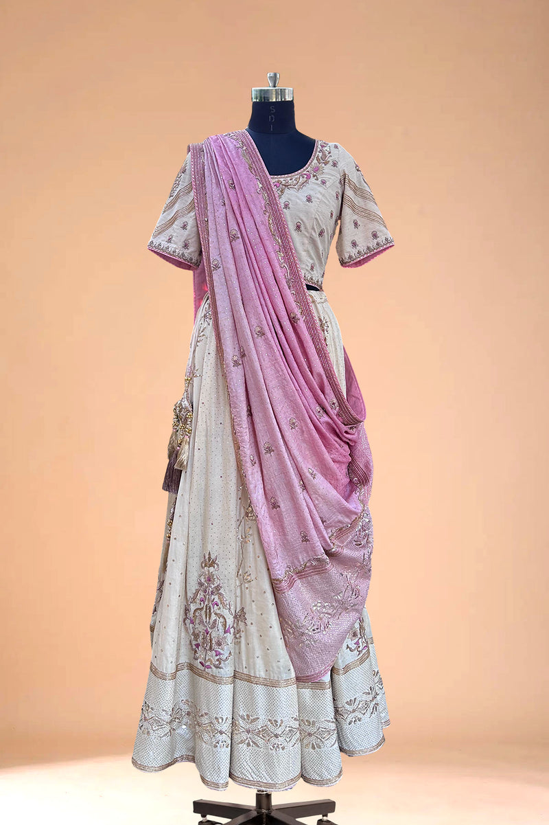 Sitara Baagh Handcrafted Tussar Silk Lehenga Set – Subtle Gold Embellishments
