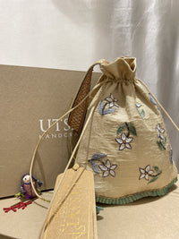 Gulrang handcrafted embroidered potli bag, product photograph 3