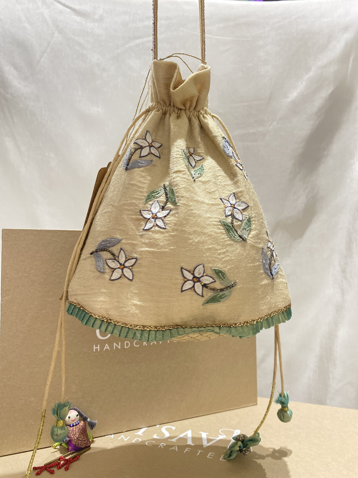 Gulrang handcrafted embroidered potli bag, product photograph 4