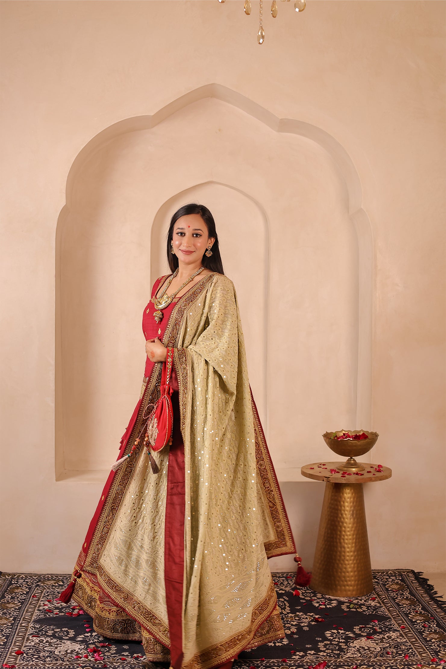 Awadhi Resham -  Heritage Lehenga Set | Velvet, Matka Silk & Lucknowi Craft