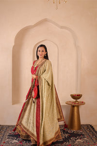 Awadhi Resham -  Heritage Lehenga Set | Velvet, Matka Silk & Lucknowi Craft
