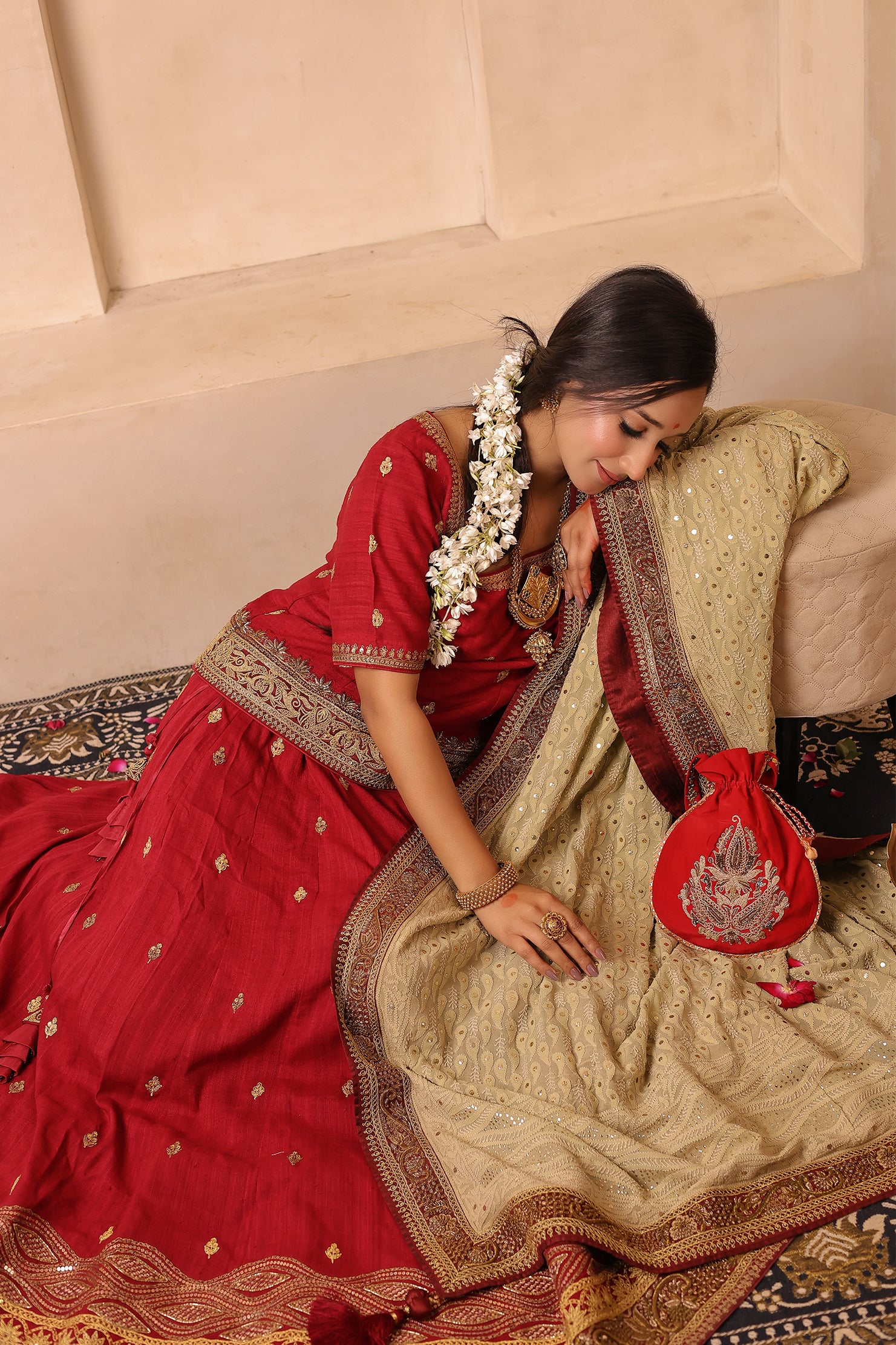 Awadhi Resham -  Heritage Lehenga Set | Velvet, Matka Silk & Lucknowi Craft