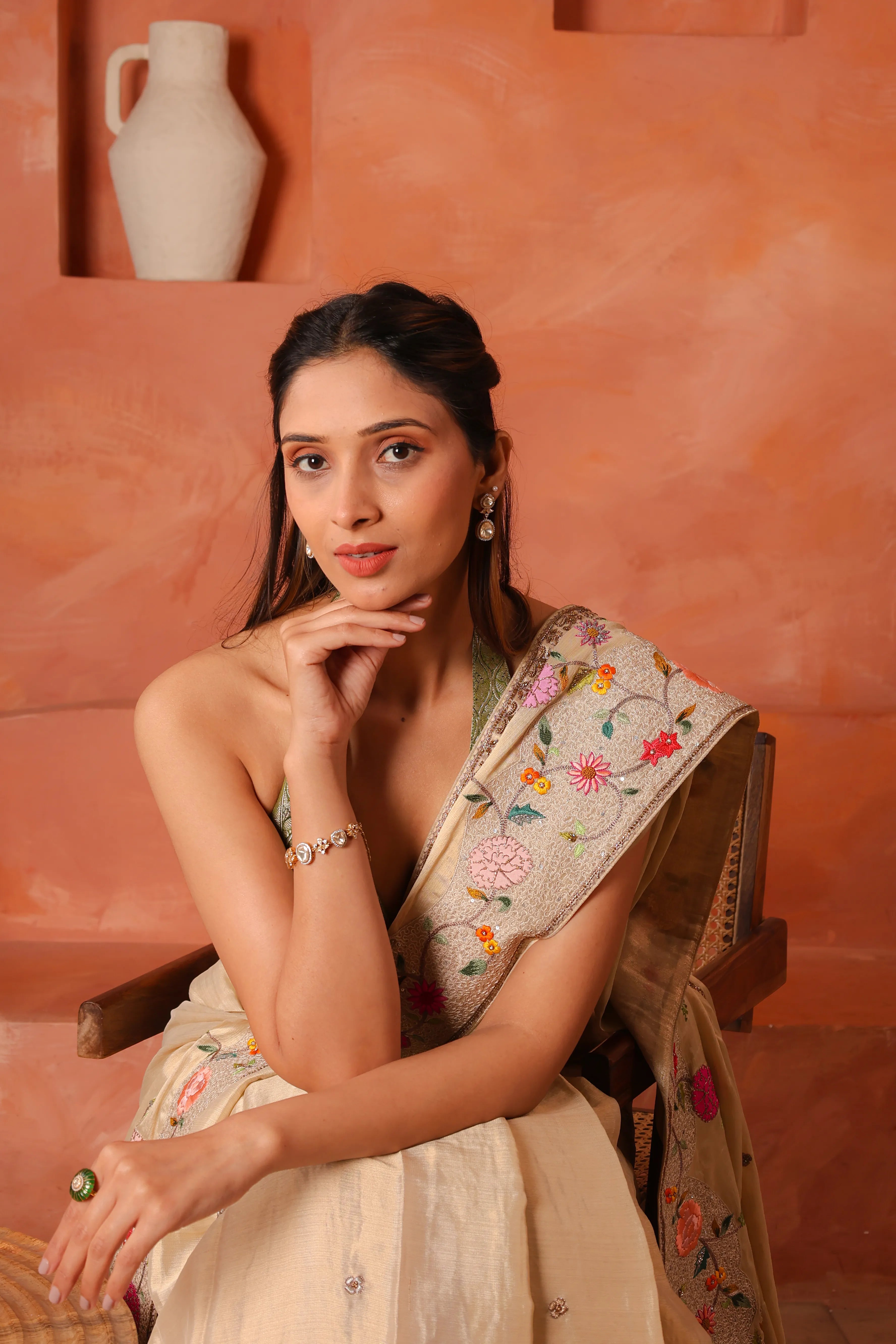 Sugga Gulshan – Luxury Handcrafted Silk Tissue Wedding Saree