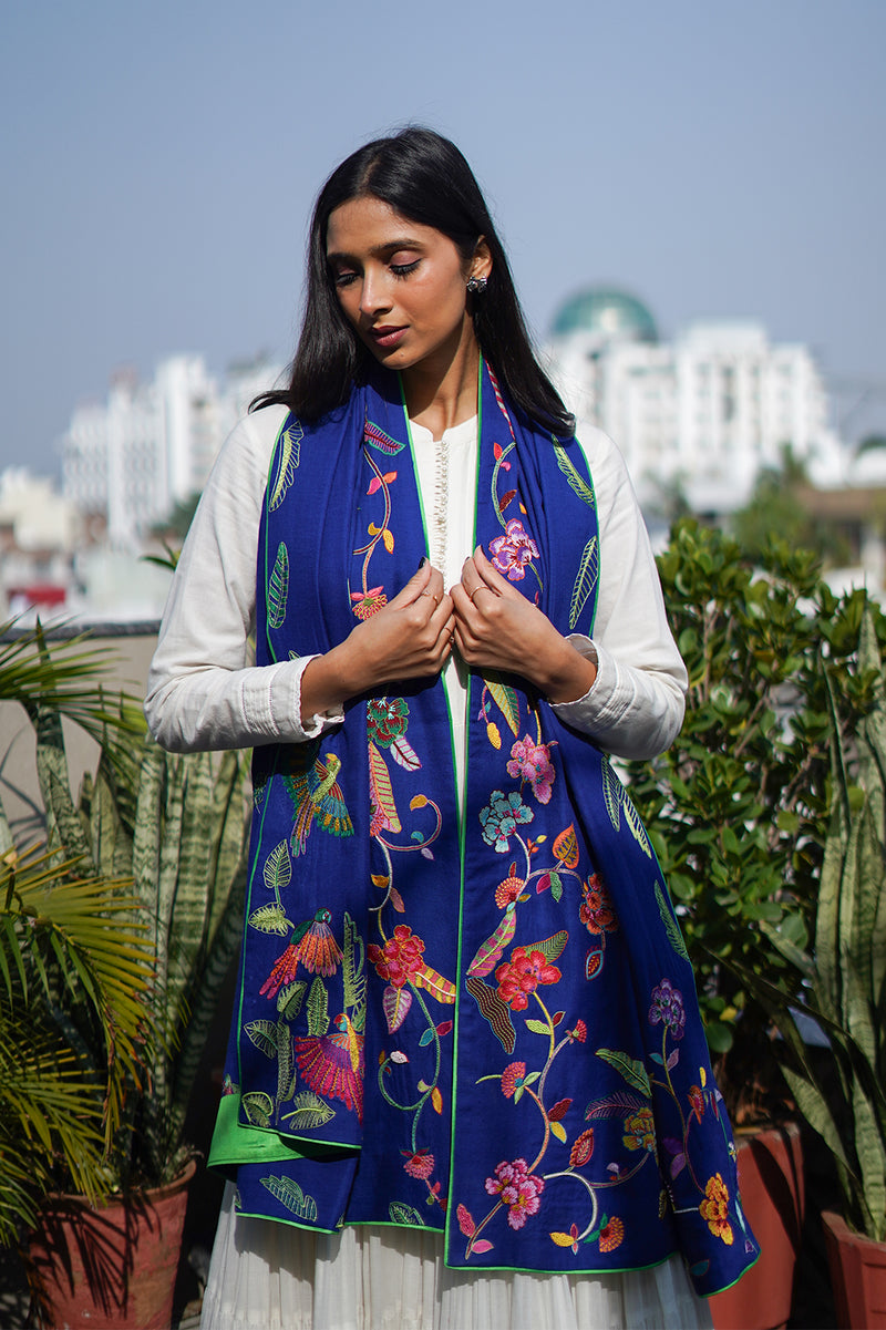 Neel Kosh - Pure Pashmina | Hand-Embroidered Masterpiece