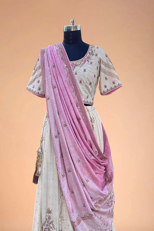Sitara Baagh Handcrafted Tussar Silk Lehenga Set – Subtle Gold Embellishments