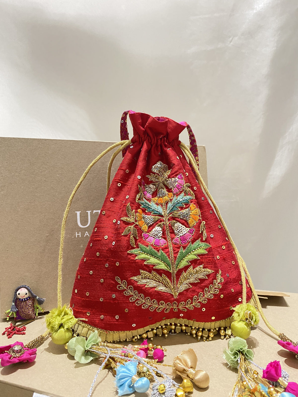 Rangili handcrafted embroidered potli bag, product photograph 1