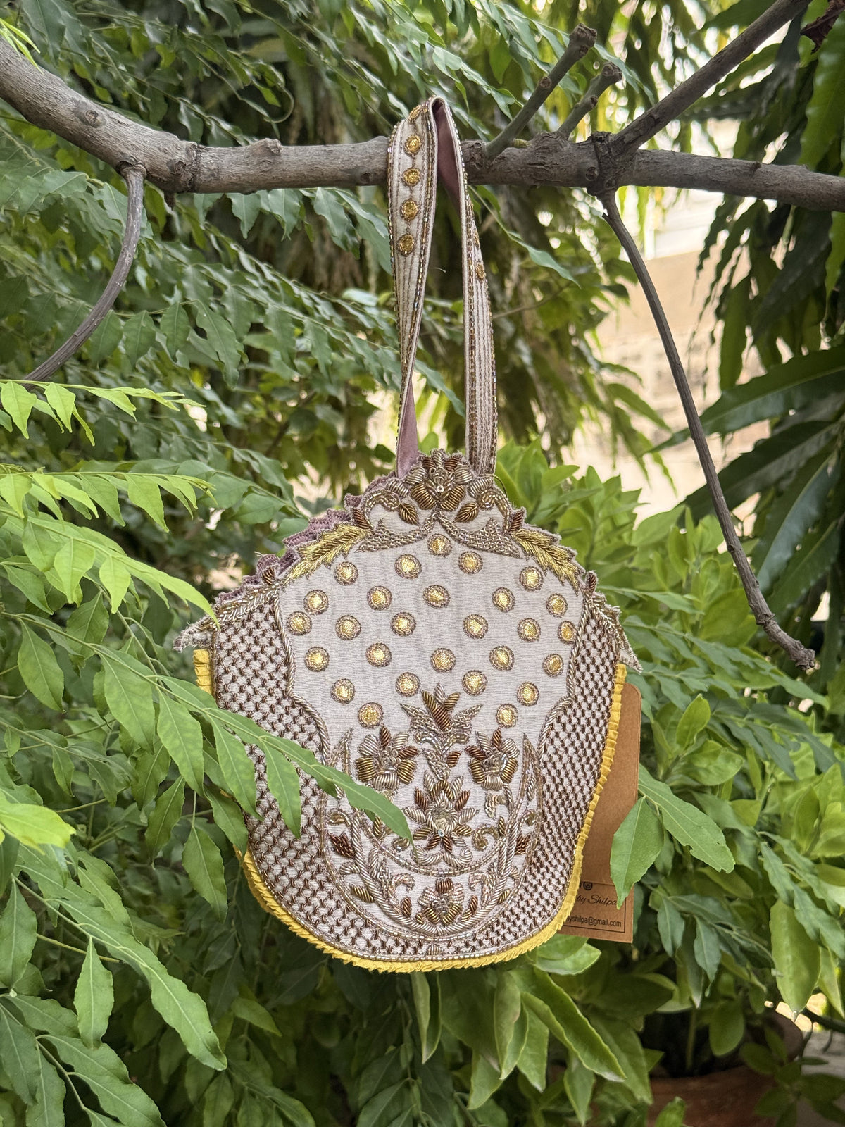 Sahar handcrafted embroidered potli bag, product photograph 4