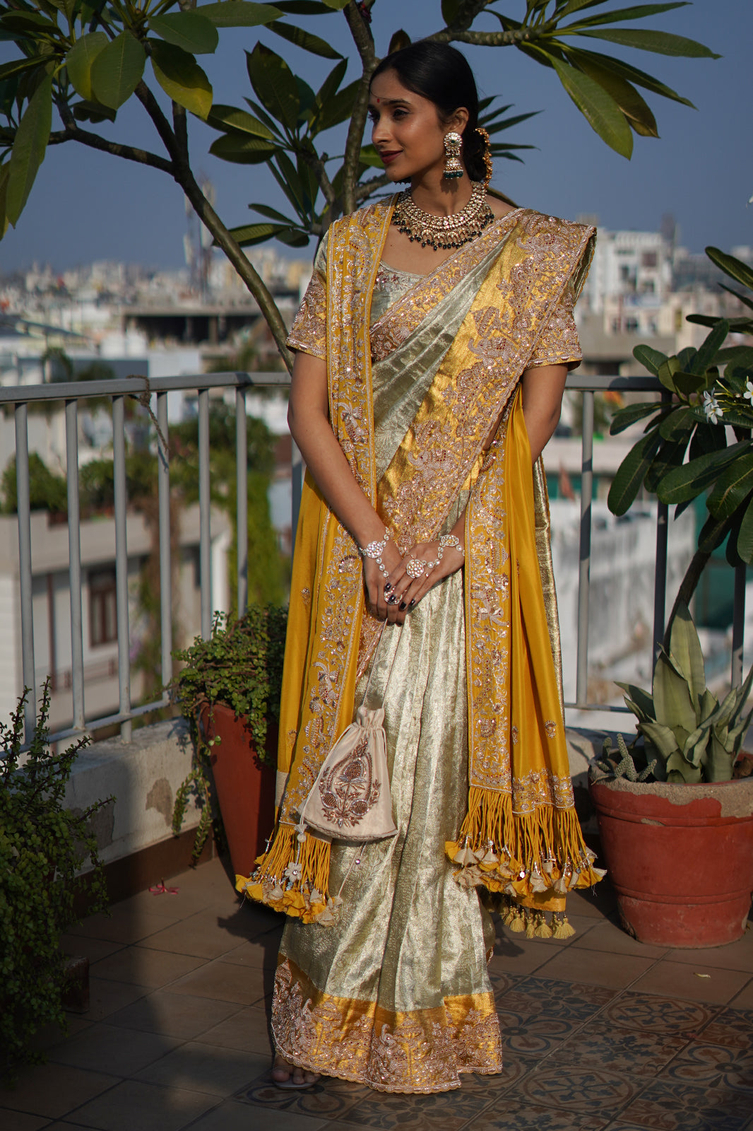 Baraatnama  Self-Weave Tissue Kanjivaram Silk | Master Zardosi Bridal Ensemble