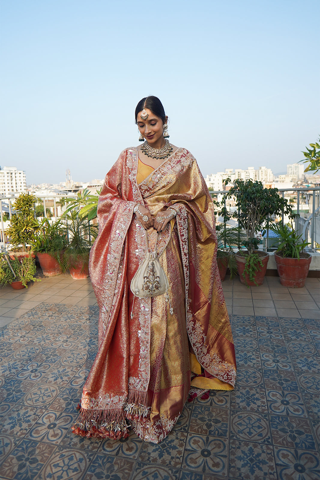 Mangal Safarnama - Resham & Tissue Kanjivaram Silk Saree | Bridal Zardosi Ensemble