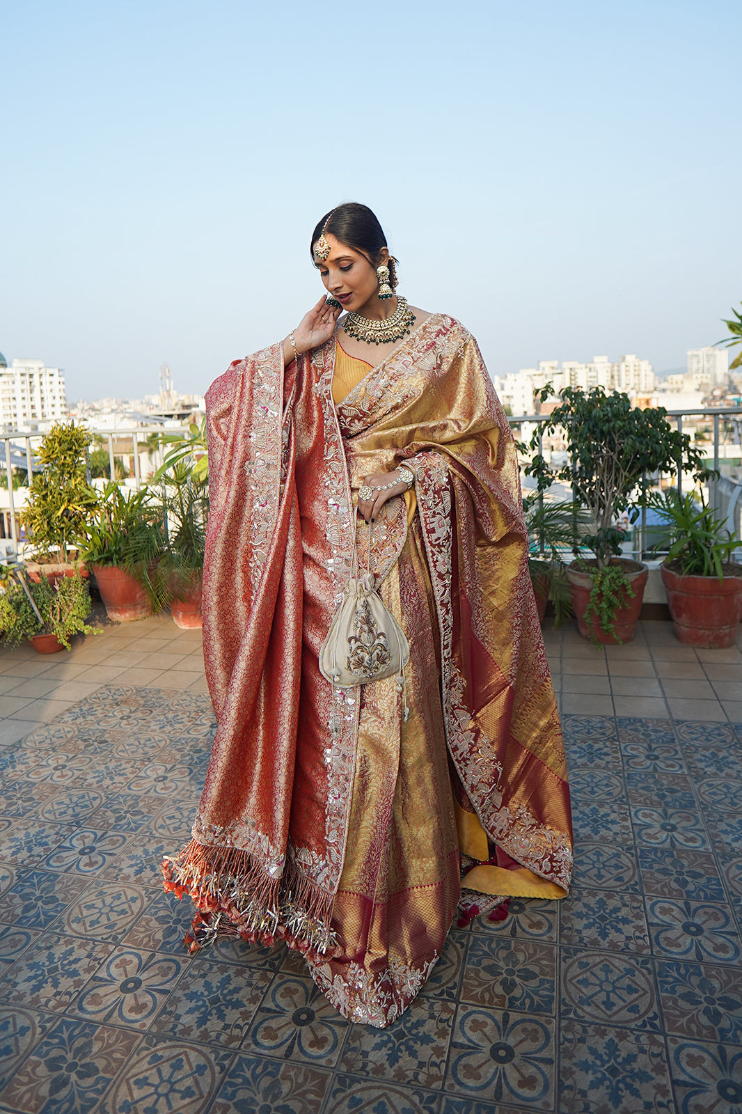 Mangal Safarnama - Resham & Tissue Kanjivaram Silk Saree | Bridal Zardosi Ensemble