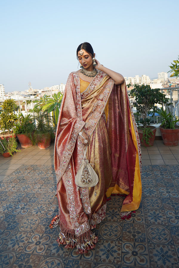 Mangal Safarnama - Resham & Tissue Kanjivaram Silk Saree | Bridal Zardosi Ensemble