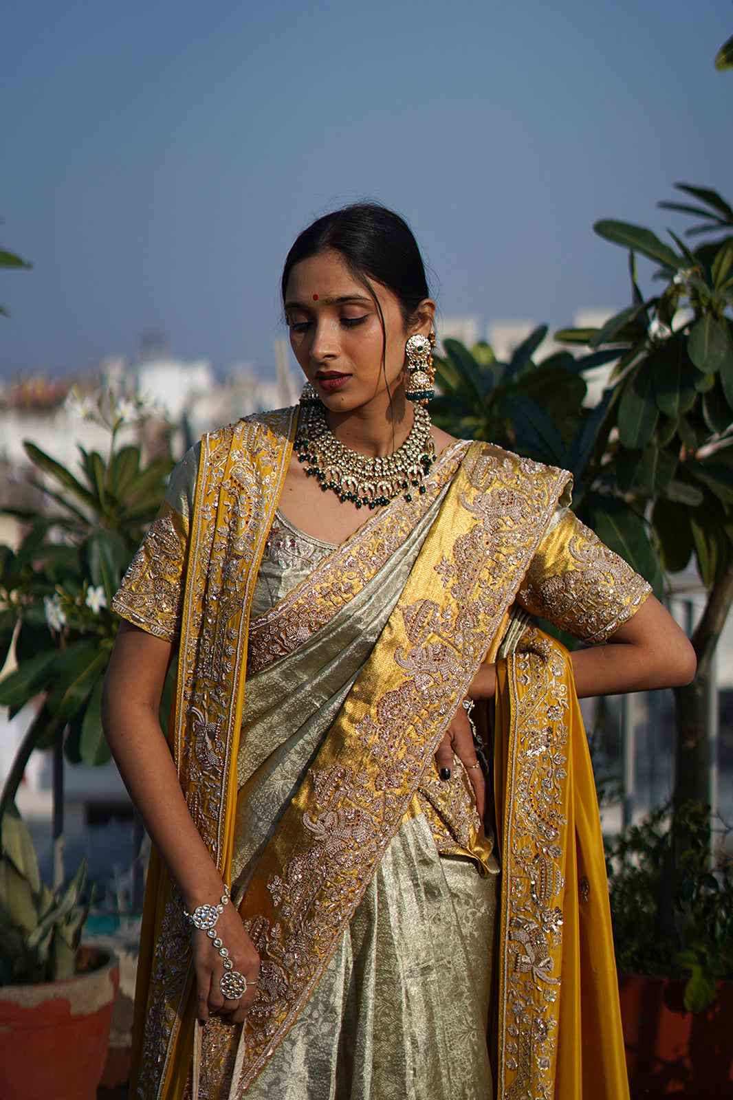 Baraatnama  Self-Weave Tissue Kanjivaram Silk | Master Zardosi Bridal Ensemble