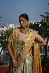 Baraatnama  Self-Weave Tissue Kanjivaram Silk | Master Zardosi Bridal Ensemble