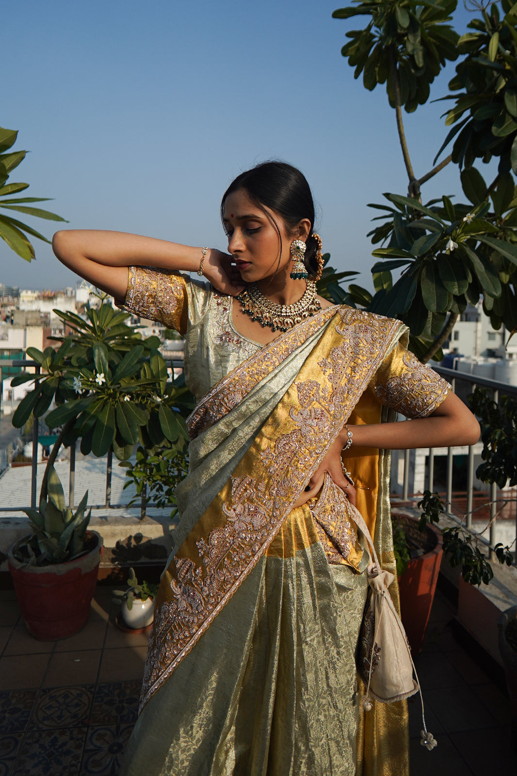 Baraatnama  Self-Weave Tissue Kanjivaram Silk | Master Zardosi Bridal Ensemble