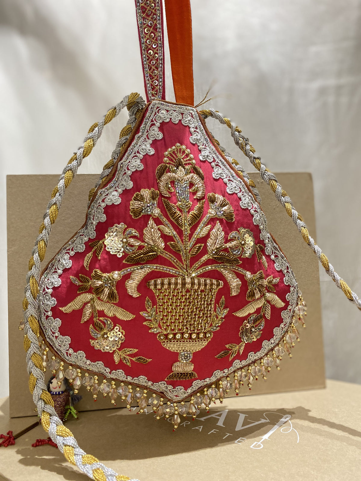 Swarna Leela handcrafted embroidered potli bag, product photograph 1
