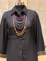 Vinyas handcrafted textile necklace alternate mannequin view | Utsavi by Shilpa