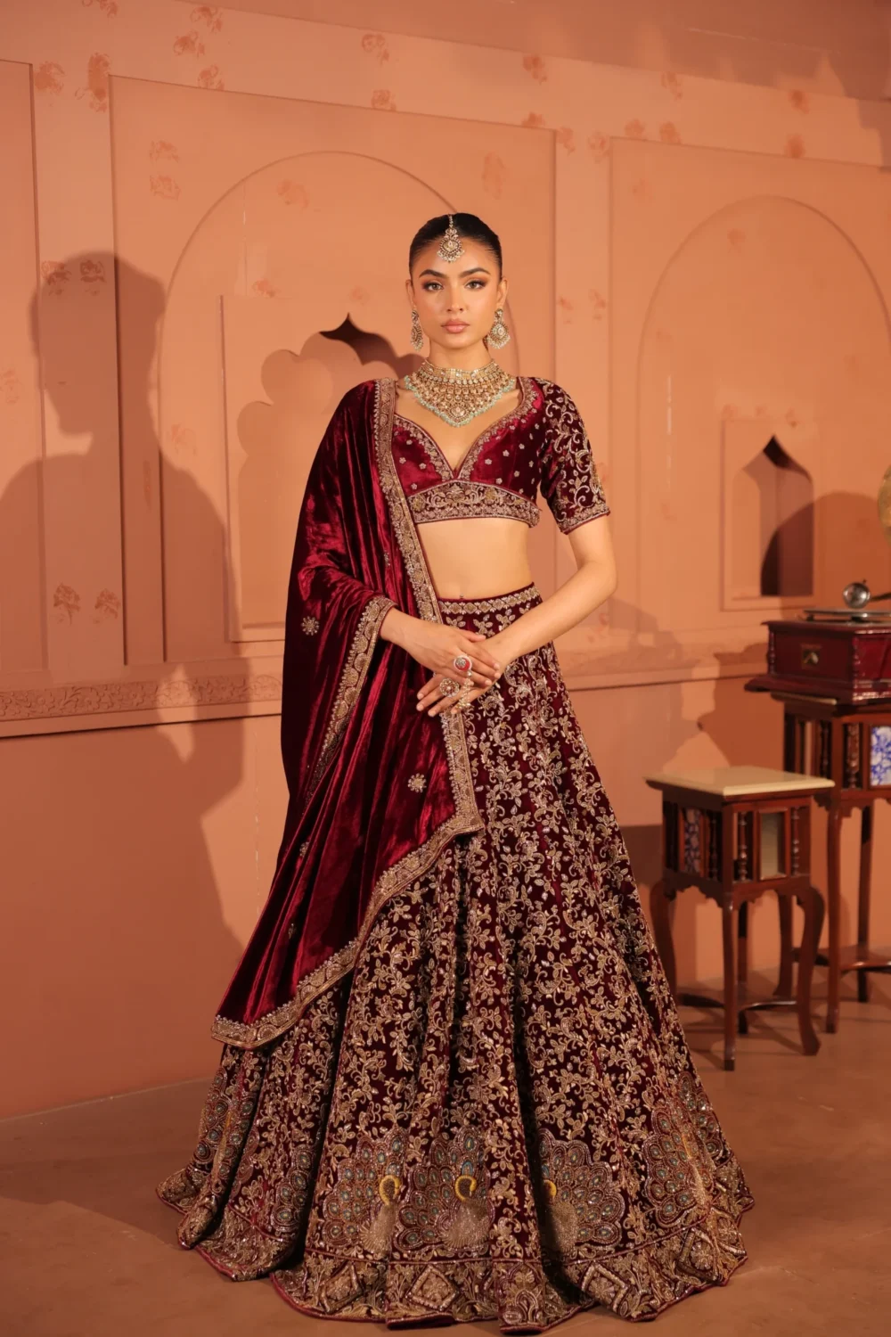 Mayuri Maroon Lehenga