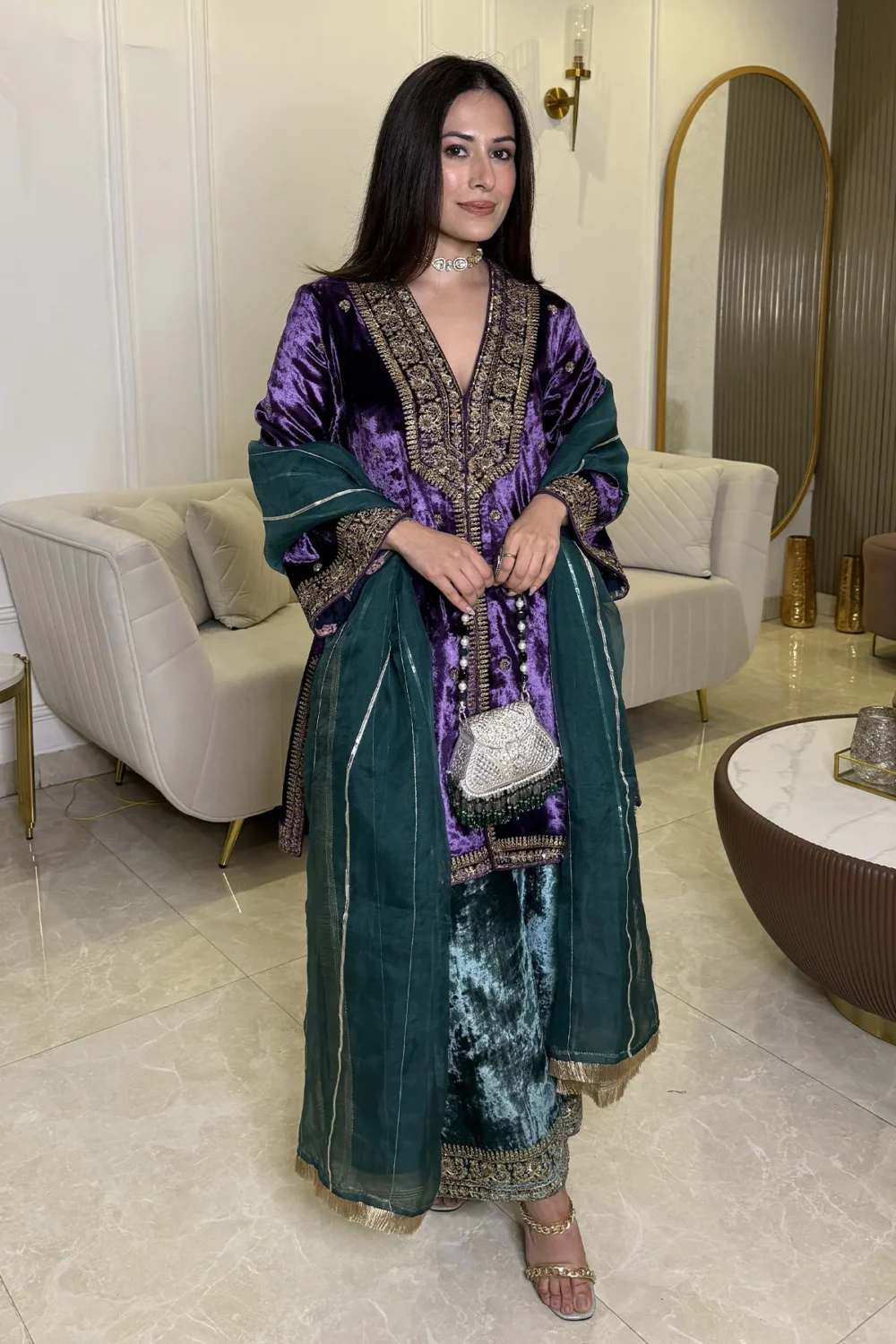 Deeksha Khurana In Zareen Purple Suit Set